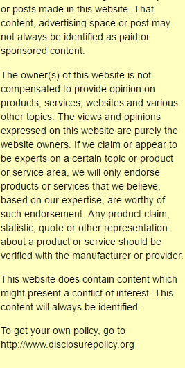 Disclosure Policy Part 3