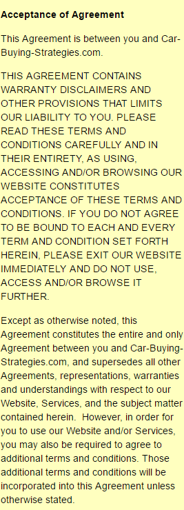 Acceptance of Agreement