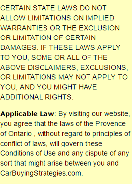 Terms of Service - Applicable Law