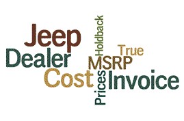 Jeep prices w/MSRP, Invoice, Dealer Cost and Holdback
